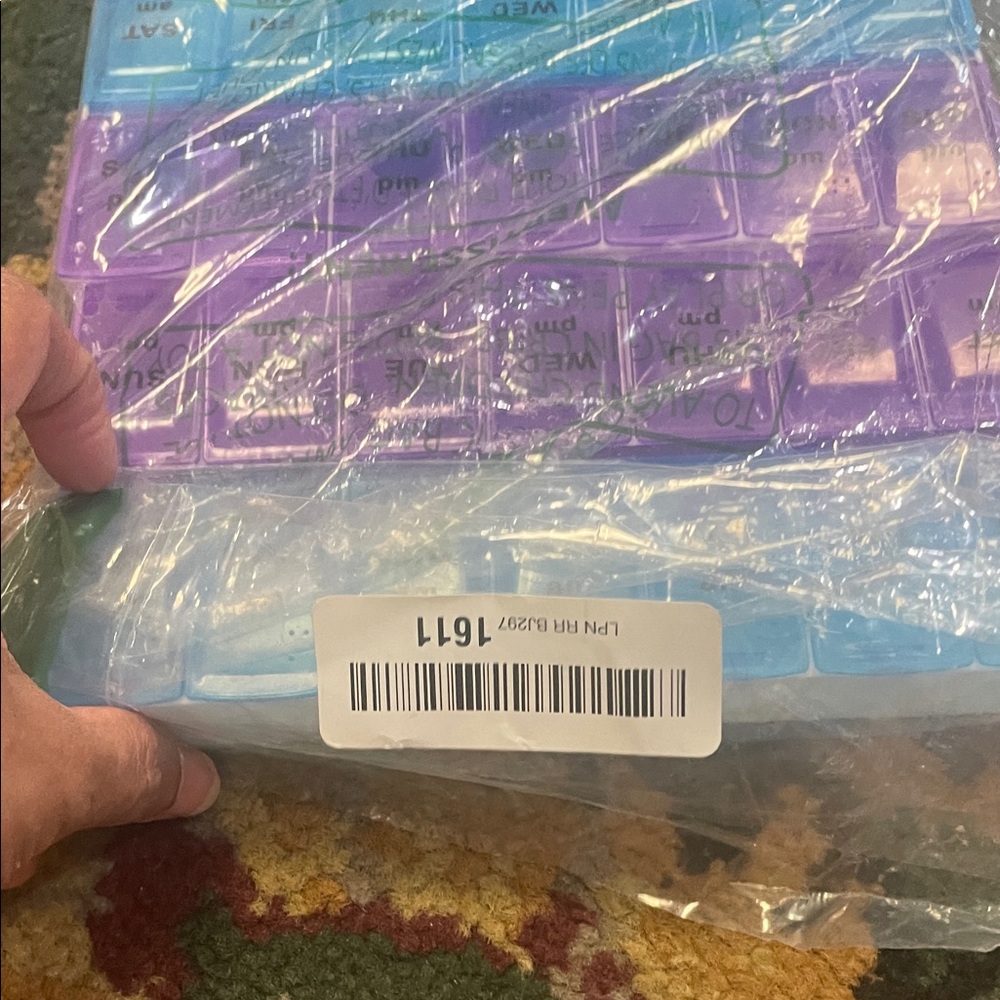 Purple and Blue Weekly Pill box Organizer both - Picture 5 of 5